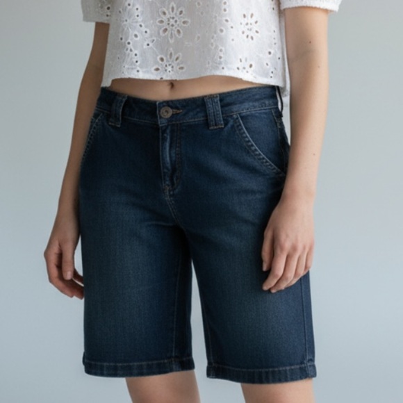 KUT from the Kloth Bermuda Mid Rise Denim Jean Shorts - Picture 1 of 11